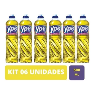 Detergente Lava Louças Ypê Neutro 500ml Com 6 Unidades