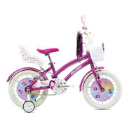 Bicicleta Infantil Olmo Infantiles Tiny Friends R16 Frenos V-brakes Color Violeta Con Ruedas De Entrenamiento  