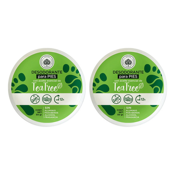 Pack 2 Desodorante De Pies Con Teatree, Consistencia Suave