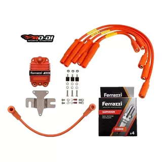 Kit Cables 9mm Bobina Seca 4 Bujias Ferrazzi Vw Gol 1.6 Ab9 