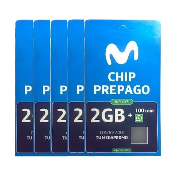 Pack 5 X Chip Movistar Prepago