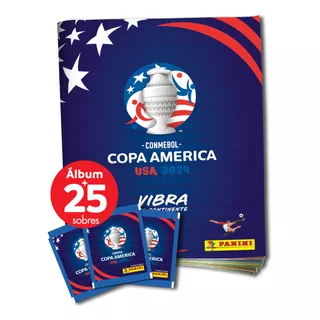 Figuritas Copa América 2024 Pack 1 Álbum + 25 Sobres Panini