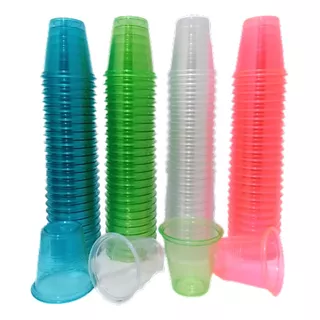 100 Vasos Shot Neon 1.5oz Reutilizable Fiesta Degustacion 