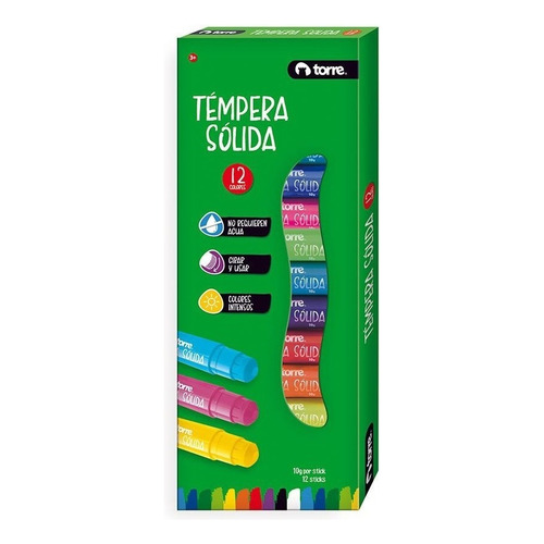 Tempera Solida 12 Colores Torre