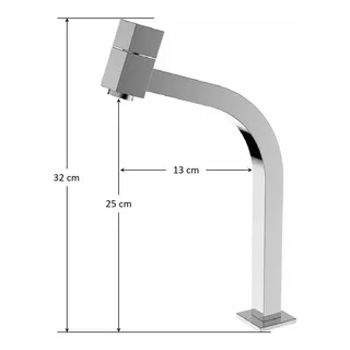 Torneira Banheiro Link Quadrada Bica Alta