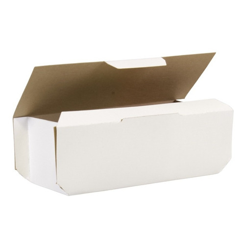 100 Caja Para Comida Armable De 19x8x7 Hot Dog Alitas Papas Color Blanco