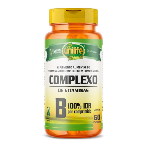 Vitaminas Complexo B Unilife B1 B2 B3 B5 B6 B7 B9 B12 Type Of Detallado Vitamina B12 Sabor Original