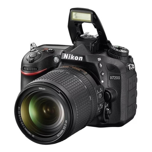  Nikon Kit D7200 + lente 18-140mm VR DSLR color  negro