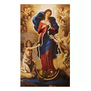 Quadros Decorativos Católico Mosaico Em Azulejo Ultra Brilho Cor Nossa Senhora Desatadora Dos Nós