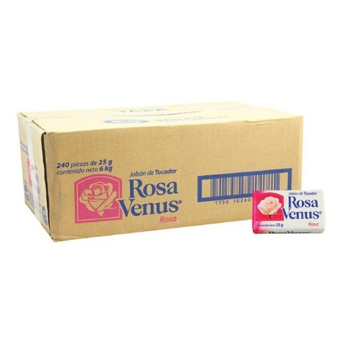 Jabon Rosa Venus Caja C/240 Pz De 25 Gr Aroma Rosa