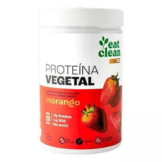 Proteína Vegetal Morango 600g, Sem Glúten, Vegano -eat Clean