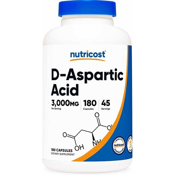 Acido Aspartico Aspartic Acid 180 Capsulas 3000 Mg Americano