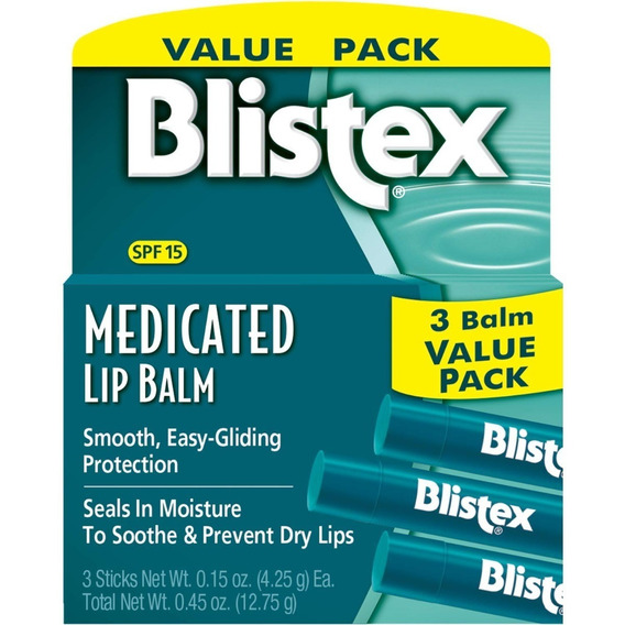 Blistex Medicated Lip Balm 3 Un (1 Pack) Bálsamo Labial