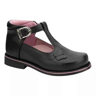 Zapato Escolar De Piel Dinky 7055 Negro Niña Original Msi