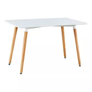 Mesa Comedor Chica Nordico Rectangular Eames 120x80  Blanca Color De La Tapa Blanco