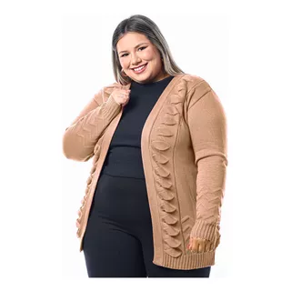 Cardigans Feminina Luxo Tricô Plus Size Concha - 037