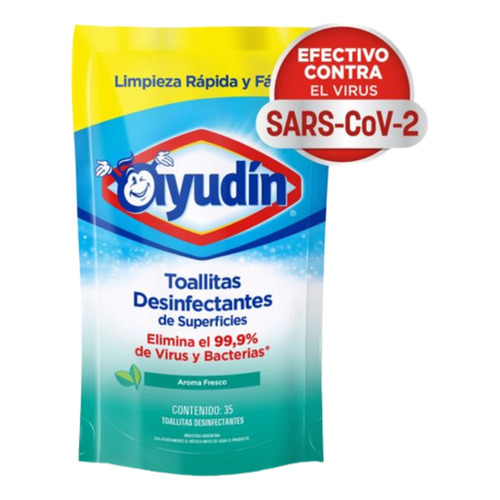 Ayudin Toallitas Desinfectantes Doy Pack Fresco X 35 Un