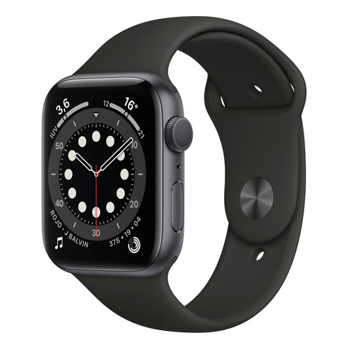 Apple Watch  Series 6 (GPS) - Caja de aluminio gris espacial de 44 mm - Correa deportiva negro