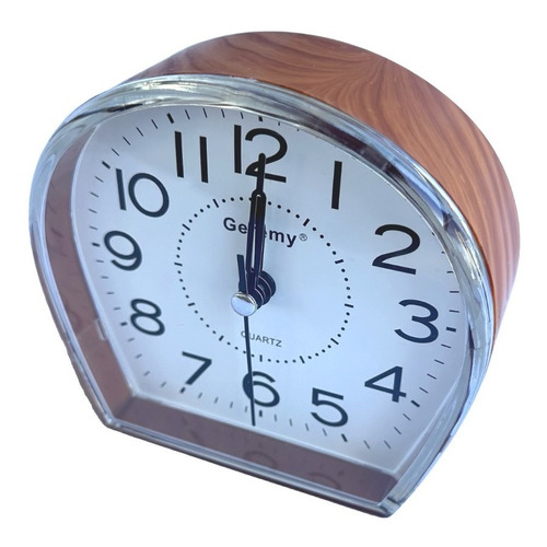 Reloj de mesa  despertador  analógico Geremy 2019-A  color madera medio 