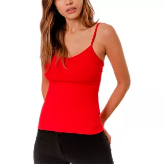 Musculosa Modal Bretel Mujer Tiritas Basica Con Lycra