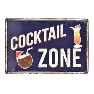 Anuncio Poster Lamina Troquelado Cocteles Cocktail Zone