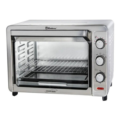 Horno de mesa eléctrico Koblenz HKM-1500 S 32L 3 Programas de Cocción Rango de 100°C a 250°C Timer de 60 Minutos y Accesorios Acero Inoxidable 1500 W 120V