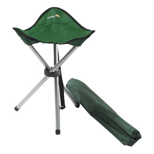 Banquito Plegable De 3 Patas Broksol Camping Pesca Caza Color Verde