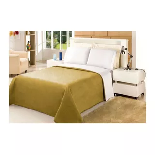 Frazada Jean Cartier Térmica Color Oro Con Diseño Nebraska De 200cm X 175cm