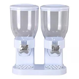 Dispensador De Cereal Doble Recipiente De Cocina Color Blanco