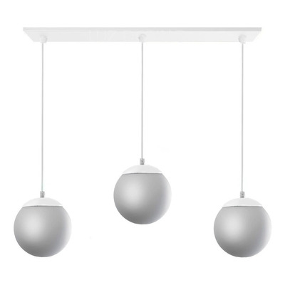 Colgante 3 Luces Globo Opal 15cm Deco Apto Led E-27 Blanco Blanco/opal