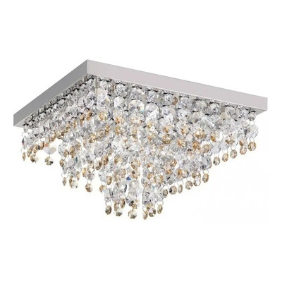 Lampara Plafon Lluvia Cairel Cristal Ambar 1 Luz Led Pal