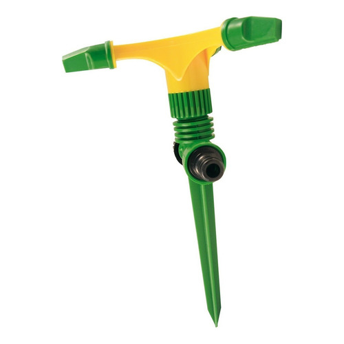 Regador 3 Lanzas Giratorias Con Pinche Para Clavar Jardineri Color Verde