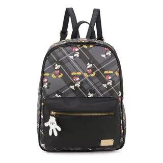 Mochila De Alças Mickey Xadrez Preta Premium