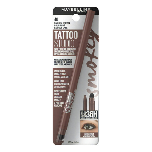 Lápiz De Gel Delineador Maybelline Tattoo Studio Smokey Color Smokey brown Efecto Mate