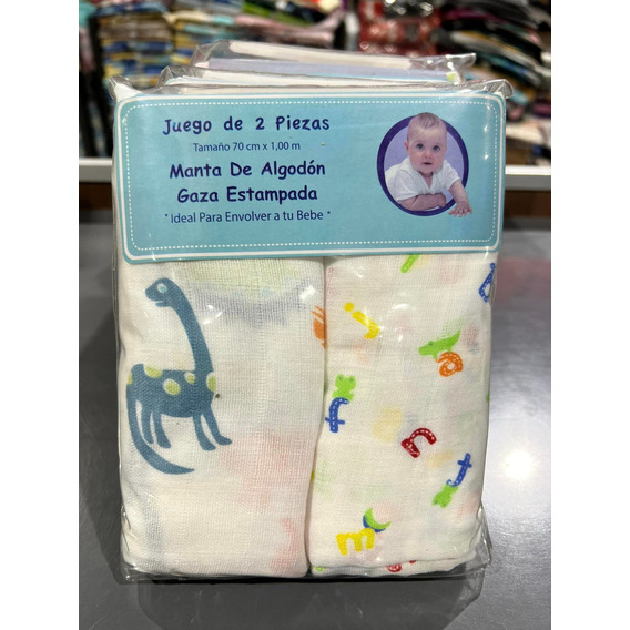 2 Sabanita Para Bebe Sabana Algodon Pack Color Blanco Diseño de la tela Dinosaurio