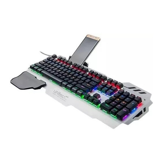 Teclado Mecánico Gamer Unitec Mk20 Retroiluminado Color del teclado Plateado