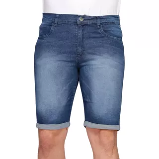 Bermuda Masculina Shorts Jeans Sarja Azul