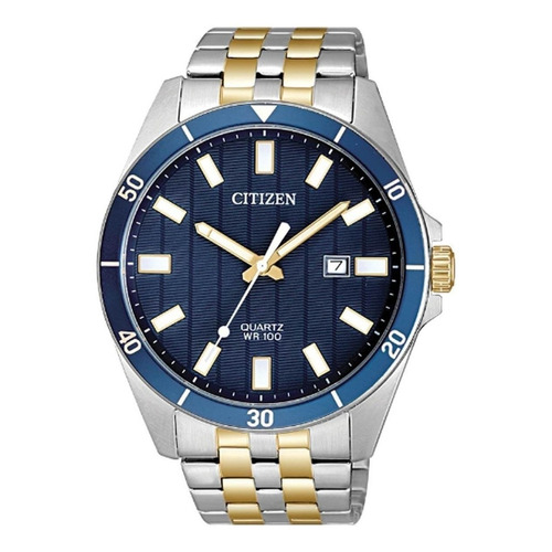 Citizen Quartz Date Two Tone Bi5054-53l Color de la correa Plata Y Oro Color del bisel Plata Y Oro Color del fondo Azul