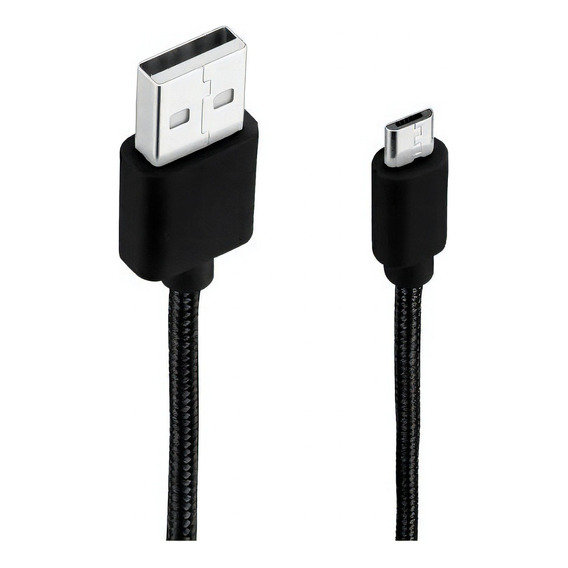 Cable Trenzado Micro Usb Negro Carga Y Sincroniza Datos