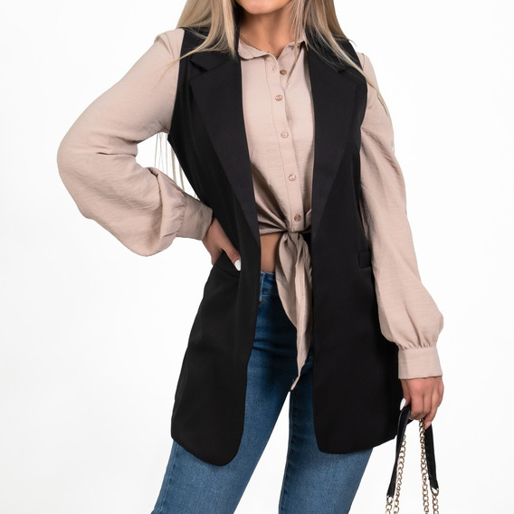 Chaleco Tipo Blazer Para Mujer Casual Formal