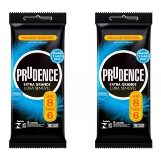 Kit Camisinha Preservativo Prudence Extra Grande 56mm L8 P6