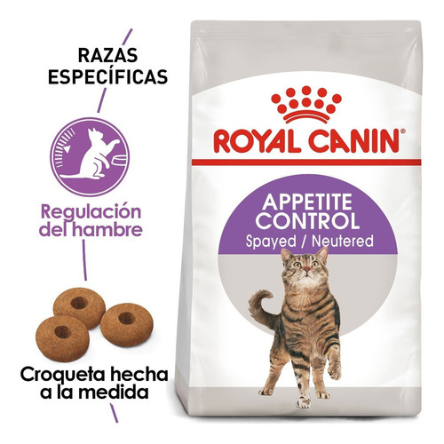 Alimento Royal Canin Feline Health Nutrition Appetite Control Spayed/Neutered para gato adulto sabor mix en bolsa de 2.7kg