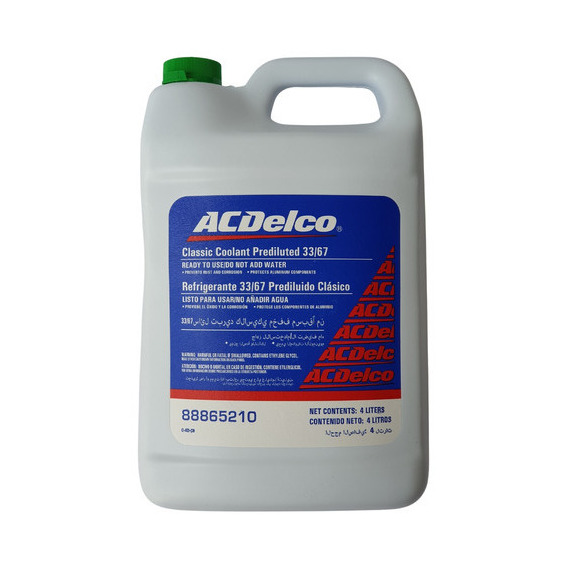 Refrigerante Acdelco Verde Prediluido 33/67  Cant  4 Litros