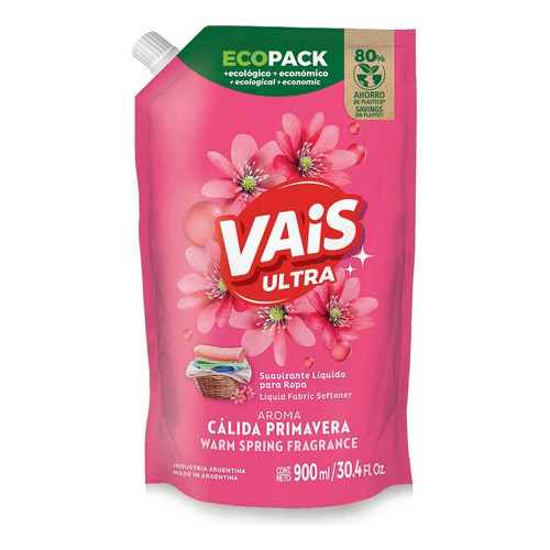 Ecopack Suavizante De Ropa Cálida Primavera 900ml Vais