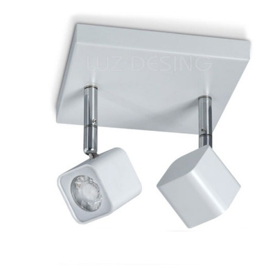 Plafon 4 Luces Cubo Spot Móvil Led Blanco Diseño Pal