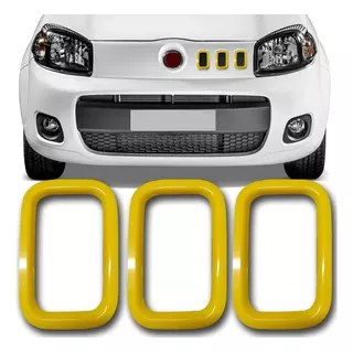 Moldura Grade Dianteira Amarelo Fiat Uno 2010 À 2014