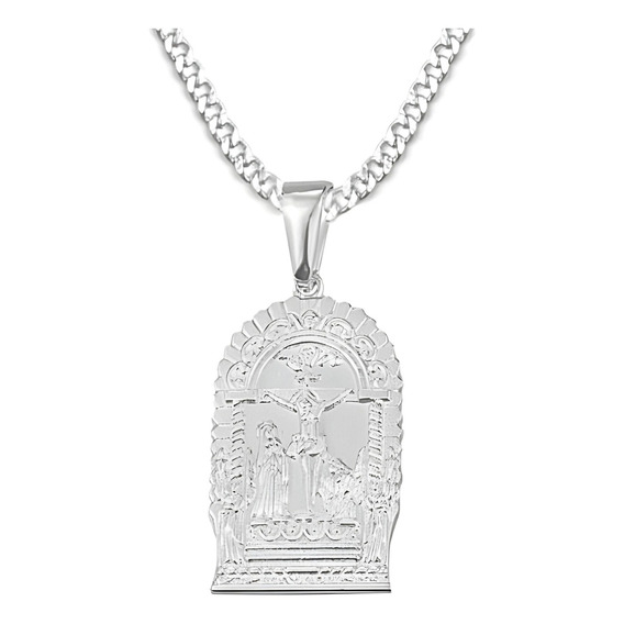 Collar Medalla Unisex Señor De Los Milagros De Plata 950