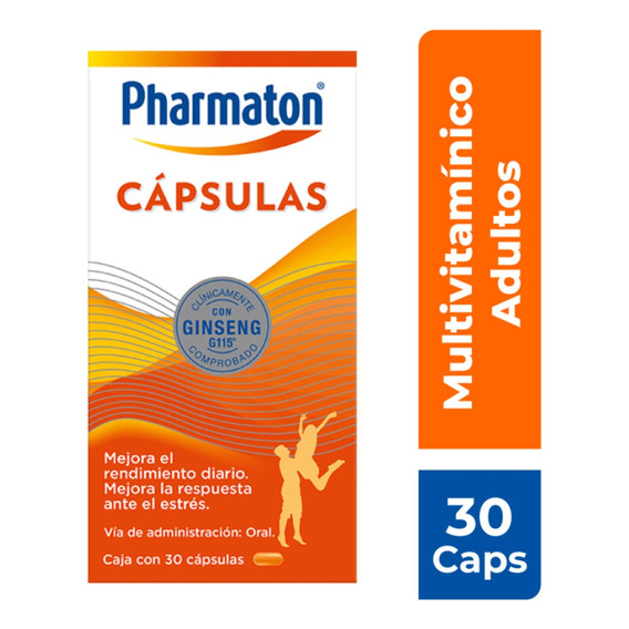 Multivitamínico Pharmaton Para Adultos 30 Cápsulas De 40 Mg C/u