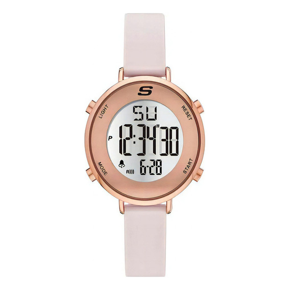Skechers - Reloj Digital Sr6168 Para Mujer Color De La Correa Rosa