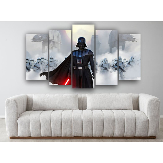 Set De 5 Cuadros En Canvas Darth Vader Stormtrooper - 01